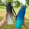 [1L Gradient Sports Bottle] 1L Gradient Sports Water Bottle | Stylish, Durable PC Material, Large Capacity | Hand-Wash Only, Ideal for Hiking and Camping, Camping Backpack