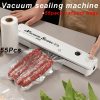 Vacuum Sealing Machine Set, 55 Sealed Bags, for food Preservation And Storage, Suitable For Food Preservation And Storage As Well As Vacuum Low-temperature Cooking, Automatic Vacuum for food Sealing Machine, Convenient Household for food Preservatio